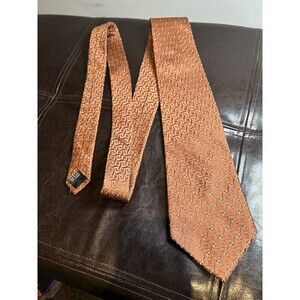 Bill Blass Rust Colored Silk Tie Geometric
